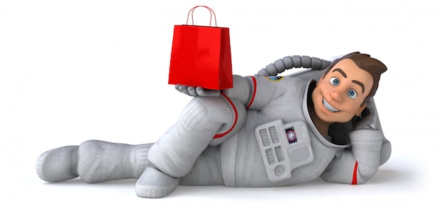 Fun astronaut - 3D Illustration