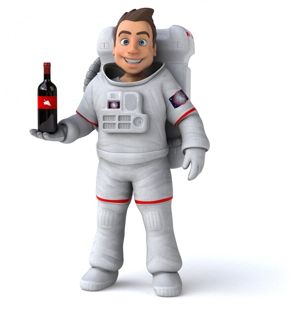 Fun astronaut 3D Illustration