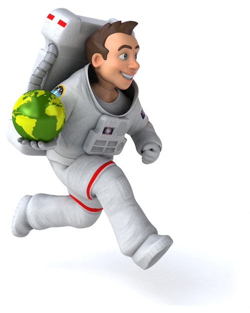 Fun astronaut 3D Illustration