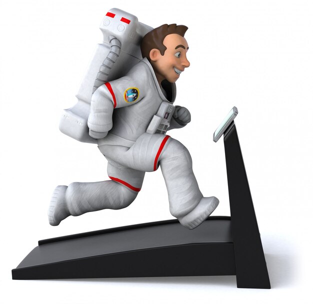 Забавный космонавт - 3D Иллюстрация