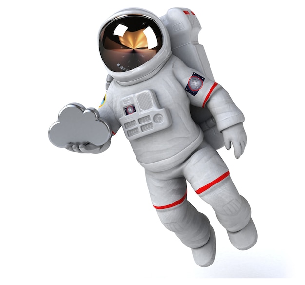 楽しい宇宙飛行士の3Dイラスト