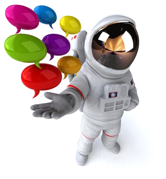 Photo fun astronaut 3d illustration