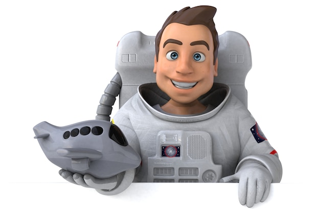 Fun astronaut 3D Illustration