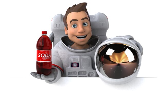 Fun astronaut 3D Illustration