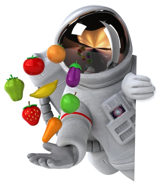 Fun astronaut - 3D Illustration