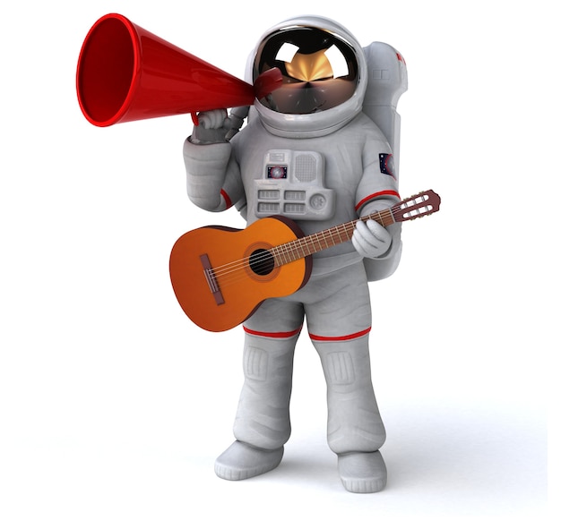 Fun astronaut - 3D Illustration