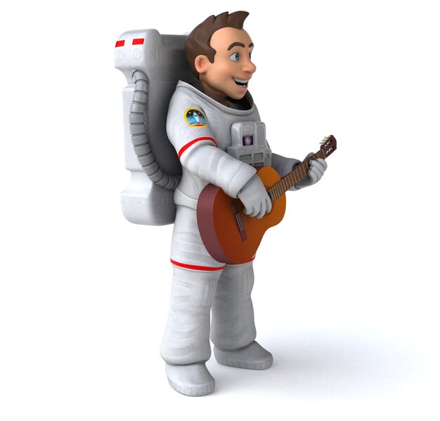 Fun astronaut - 3D Illustration