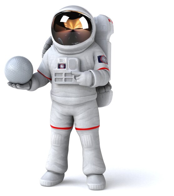 Fun astronaut 3D Illustration