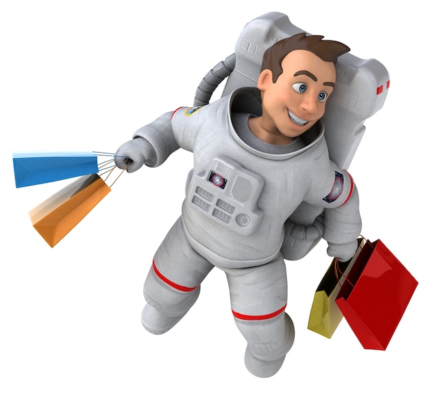 楽しい宇宙飛行士のイラスト