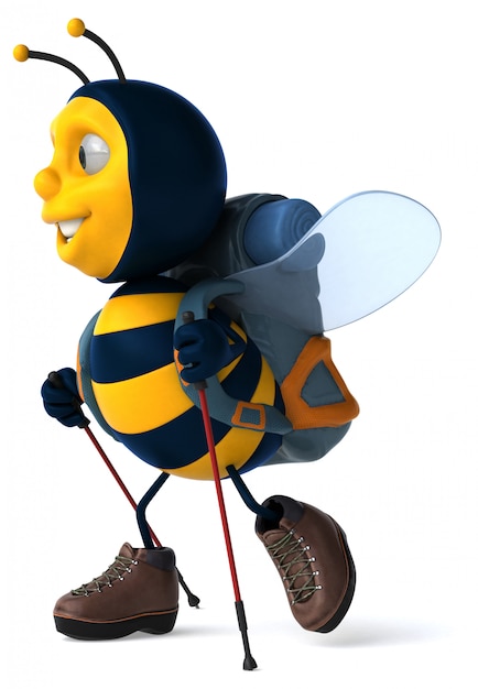 Fun backpacker bee animation