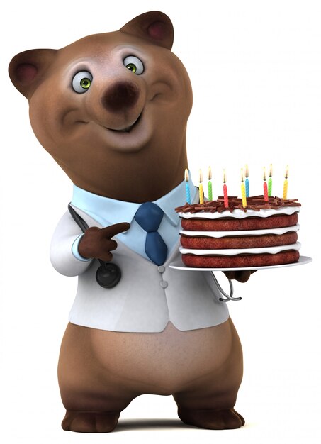 Photo fun bear 3d illustration