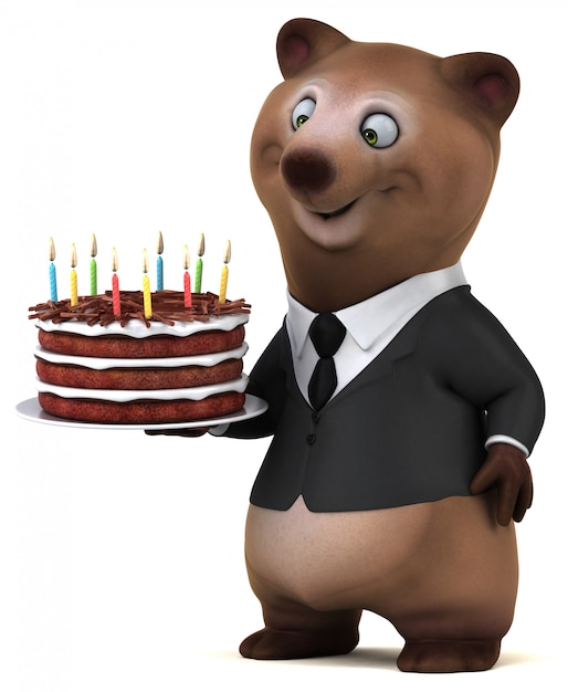 Photo fun bear 3d illustration