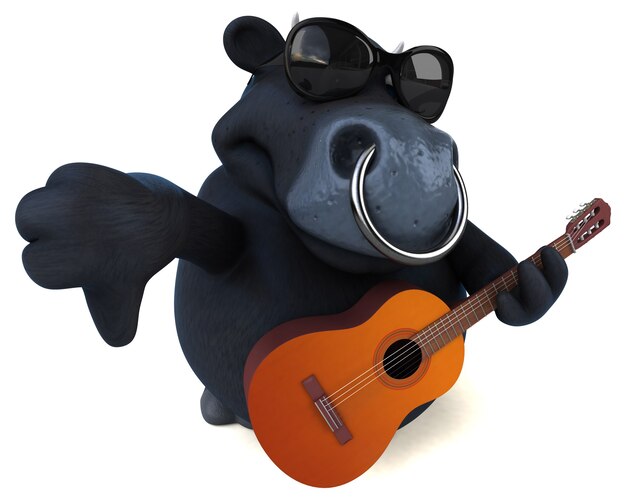 Photo fun black bull - 3d character