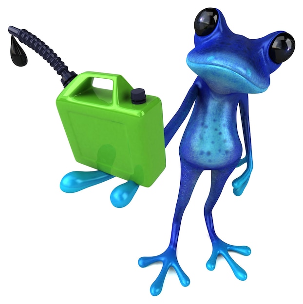 Fun blue frog - 3D Illustration