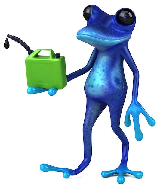 Fun blue frog 3D Illustration