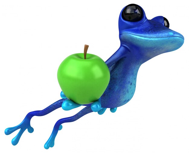 Photo fun blue frog - 3d illustration