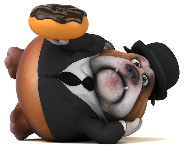 Foto bulldog divertente - illustrazione 3d