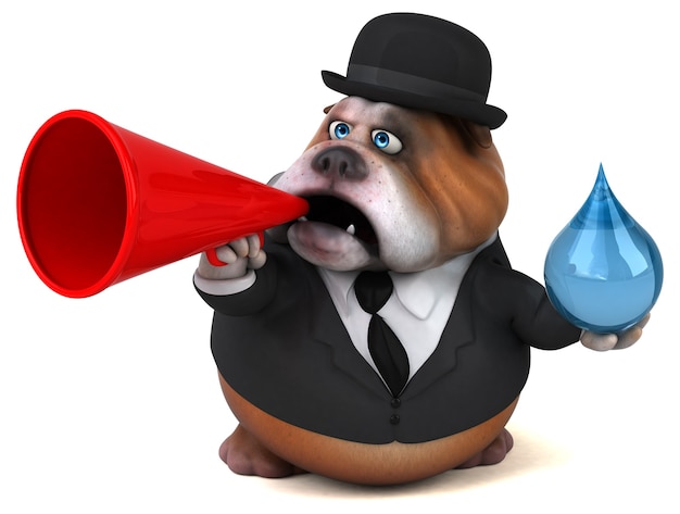 Bulldog divertente - illustrazione 3d