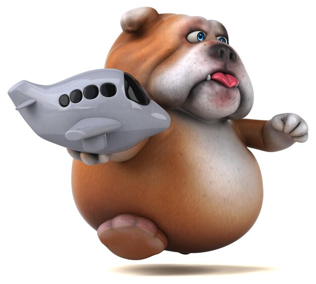 Fun bulldog - 3D Illustration