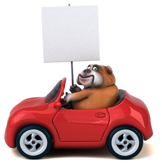 Fun bulldog - 3D Illustration