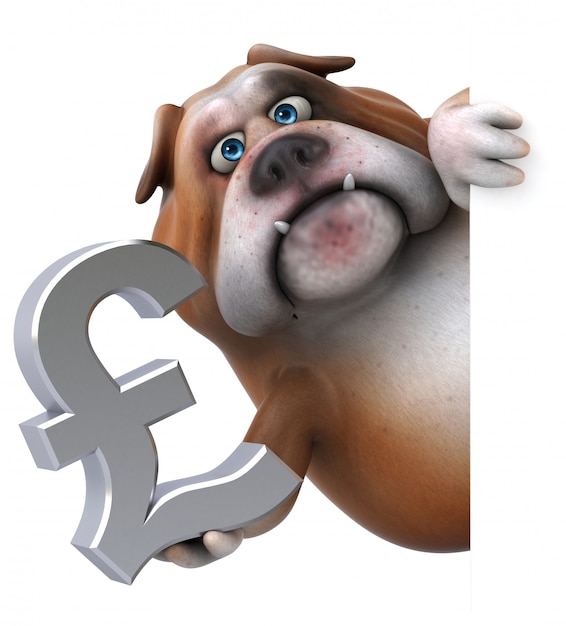 Fun bulldog 3D Illustration