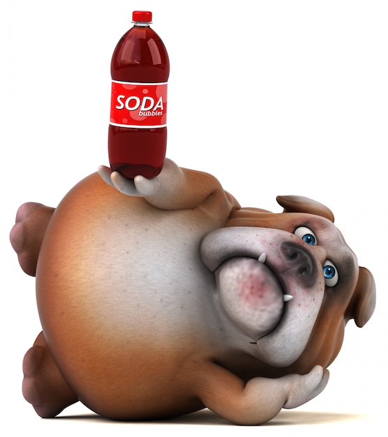 Fun bulldog 3D Illustration