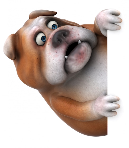 Foto bulldog divertente - illustrazione 3d