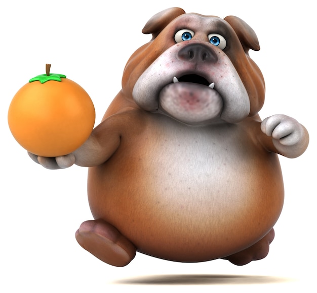 Fun bulldog - 3D Illustration