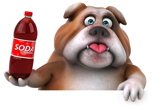 Fun bulldog - 3D Illustration