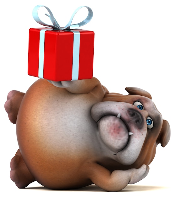 Fun bulldog - illustrazione 3d