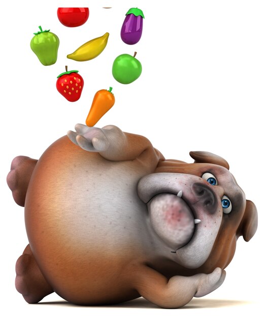 Fun bulldog - 3D Illustration