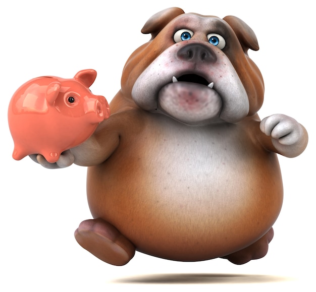 Fun bulldog - 3D Illustration