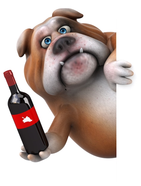 Fun bulldog - 3D Illustration