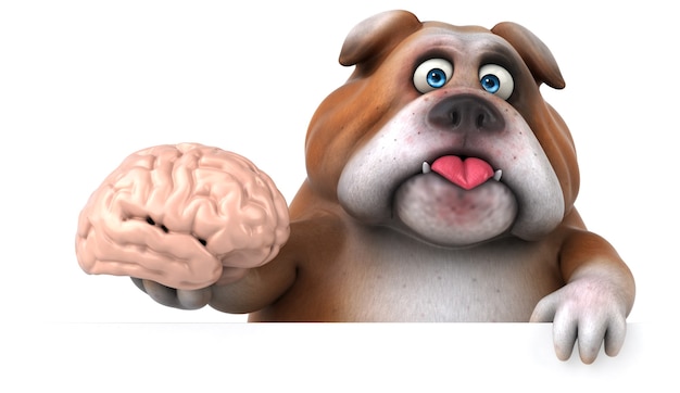 Bulldog divertente - illustrazione 3d