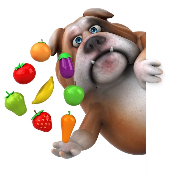 Fun bulldog - 3D Illustration