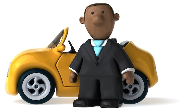 Fun business man - 3D Illustration