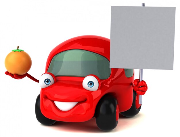 Photo fun car - 3d illustration