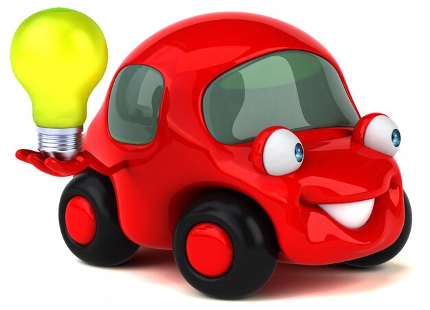 Foto automobile divertente - illustrazione 3d