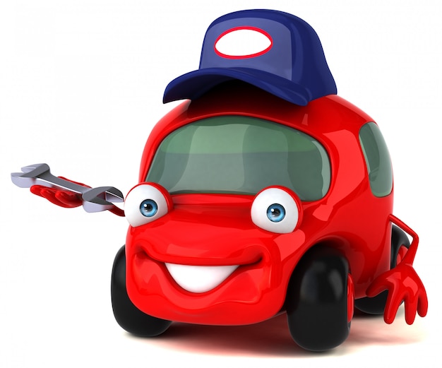 Photo fun car character 3d illustration