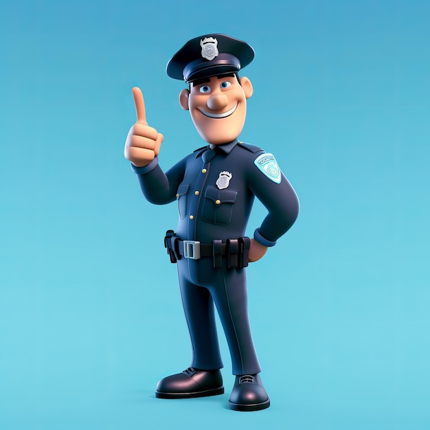 fun cartoon 3d police character