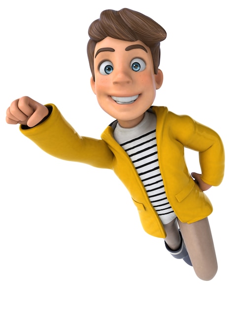 fun cartoon kid with rain gear