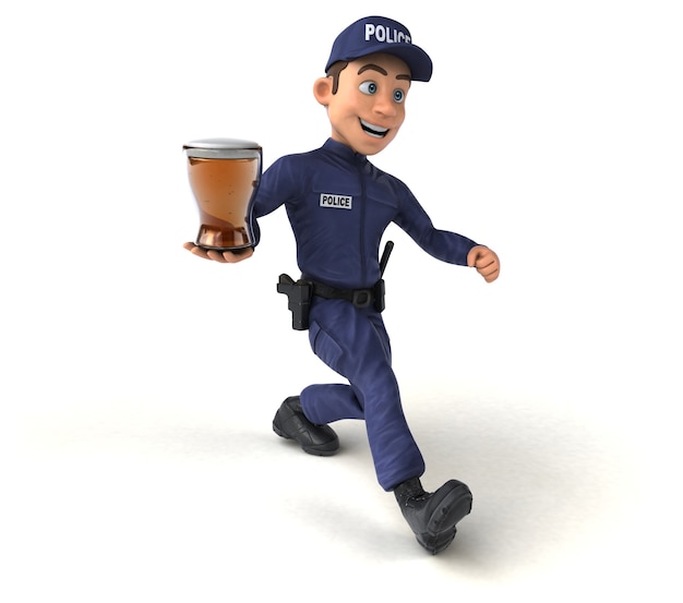 Fun of a cartoon Police Officer