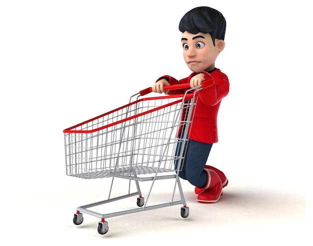 Весело мультфильм мальчик-подросток за покупками