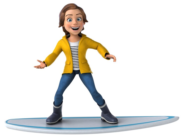 Photo fun cartoon teenage girl