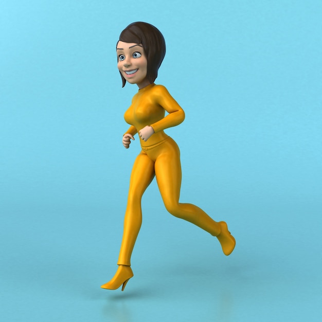 Fun cartoon yellow girl