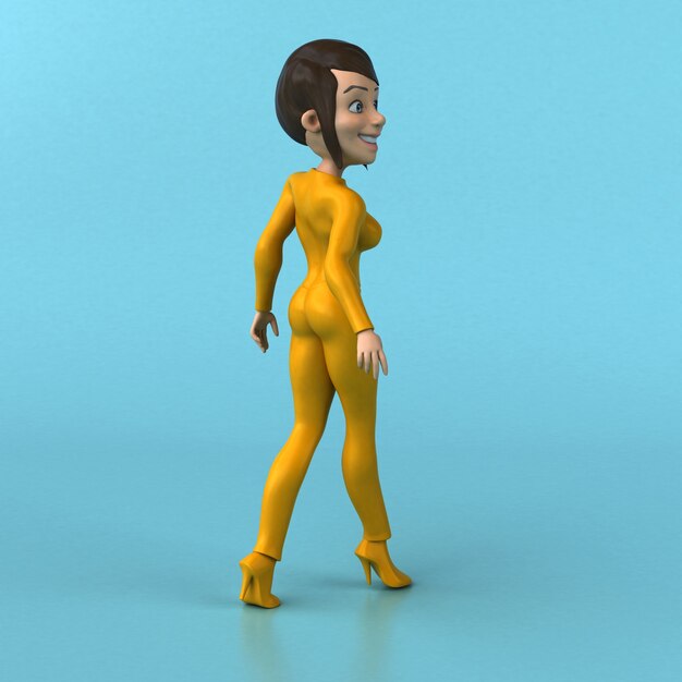 Fun cartoon yellow girl