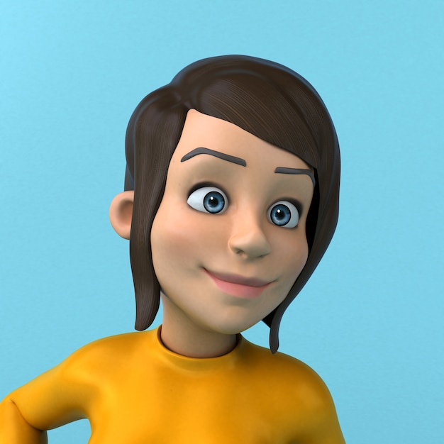 Fun cartoon yellow girl