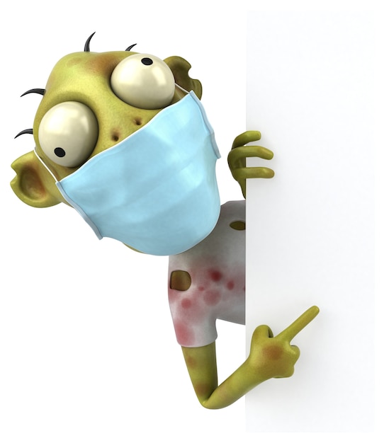 Fun cartoon Zombie with a mask