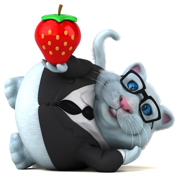 Photo fun cat - 3d illustration