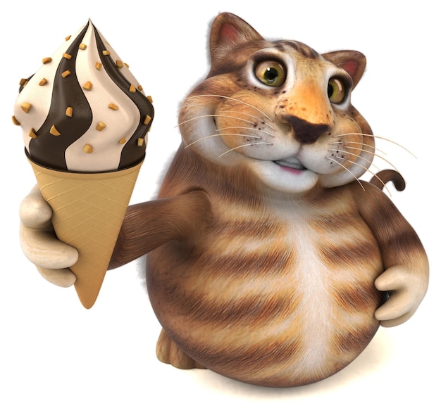 Fun cat - 3D Illustration